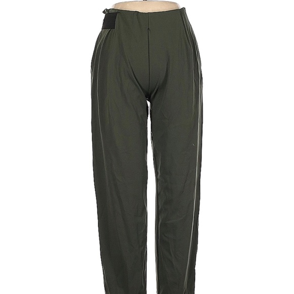 Aday Green Pleated Slash Pockets Turn It Up Pull On Dress Pants XL - Picture 2 of 3